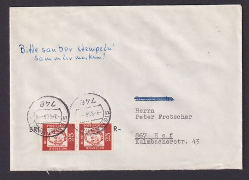 Berlin Brief MEF 205 senkr. Paar Bedeutende Deutsche Sigmaringen Brief