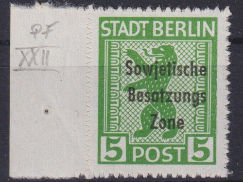 SBZ 200 Buy Plattenfehler XII Bär Luxus postfrisch vom Rand tiefst gepr. Paul