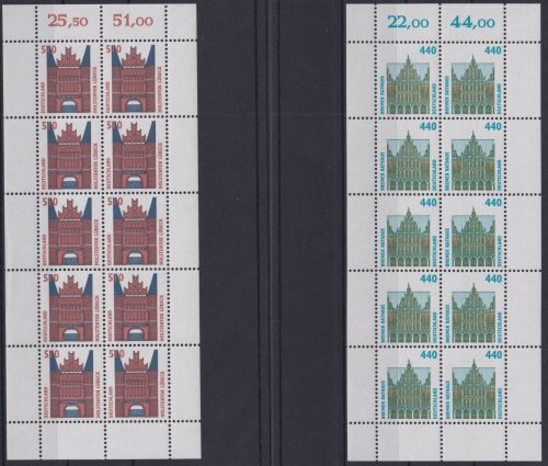 Bund SWK 1937-1938 Luxus Zehnerborgen postfrisch MNH Sehenswürdigkeiten 1997