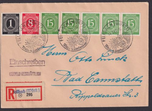 All. Besetzung R Brief MIF 922 in 3 Farben Fellbach Württemberg n Bad Cammstadt