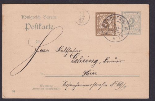 Bayern Privatganzsache Krieger- u. Veteranenverein Haidhausen München