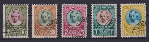 Luxemburg 208-212 Kinderhilfe Prinzessin Marie-Adelaide Luxus gestempelt 60,00
