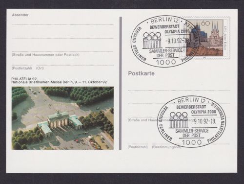 Bund Ganzsache SST Bewerbungsstadt Sport Bewerbung Olympia Philatelie 2000