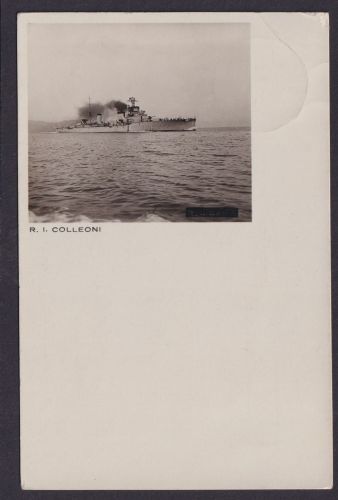 Ansichtskarte Gaeta Italien Schifffahrt Kreuzer Colleoni Trieste Marine Schiffe