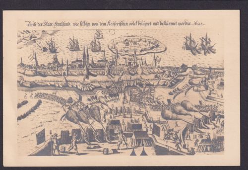 Selt. Stempel + selt. Ansichtskarte Stralsund 300 Jahrfeier 1928