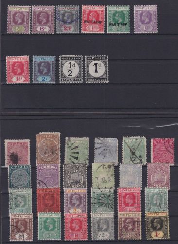 Fidschi Inseln Ozeanien Britische Kolonien Klassik Sammlung Lot von 34 Werten