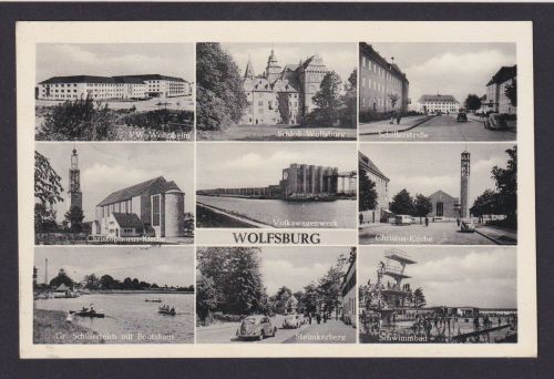 Bund Brief MEF Posthorn 128 Paar Wolfsburg Ansichtskarte Fredericza Dänemark