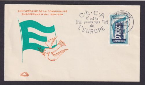 Luxemburg Brief EF 557 Europa Cept schön gestalteter Umschlag mit Friedestaube