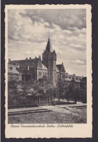 Deutsches Reich Berlin inter. Ansichtskarte Feuerwerkerschule B. Lichterfelde nach