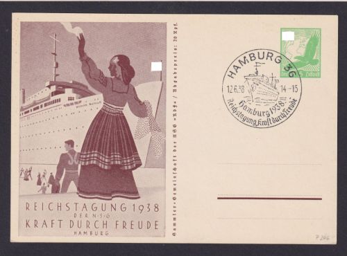 Flugpost Adler Deutsches Reich Hamburg Art Deco Privatganzsache Reichstagung