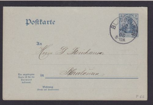 Deutsches Reich Blaubeuren Baden Württemberg Germania Ganzsache P 66