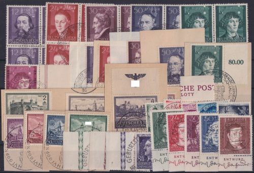 Briefmarken Besetzung Generalgouvernement tolles Lot oft Viererblöcke Briefstück