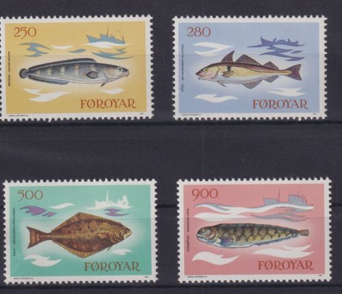 Briefmarken Dänemark Färöer 86-89 Fische Luxus postfrisch MNH Kat 7,00