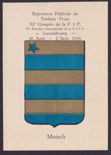 Mersch Luxemburg Wappen Philatelie Briefmarken Ausstellung F.I.P Kongress