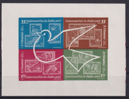 Flugpost Rumänien Block 53 Weltraumforschung Ausgabe 1962 Luxus postfrisch MNH