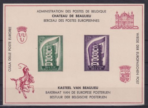 Europa Belgien Gedenkblatt Wertstempel wie 1043-1044
