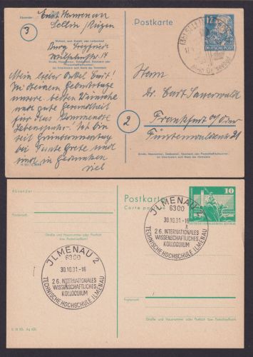 DDR inter. Sammlung von 16 meist Ganzsachen oft inter Sonderstempel