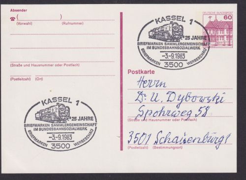 Bund Kassel Ganzsache Eisenbahn Philatelie Briefmarken Sammlergemeinschaft