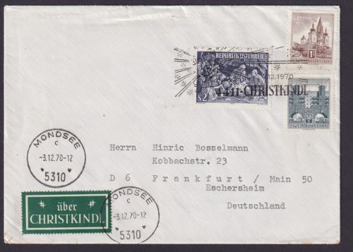 Österreich Mondsee Tiefgraben Christkindl Brief Weihnachten Frankfurt Main