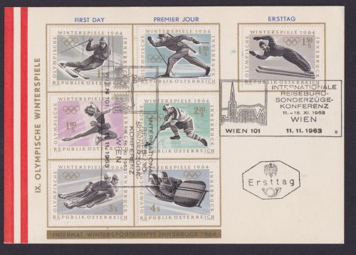 Olympia Österreich Sport Karte Olympische Winterspiele 1964 Schöne Sportmotive