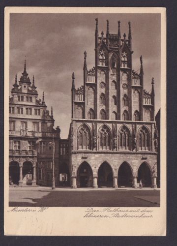 Ansichtskarte Deutsches Reich Münster Westfalen Rathaus Stadtweinhaus