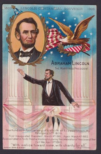 Ansichtskarte Abraham Lincoln Präsident Los Angeles USA nach Berlin Adler