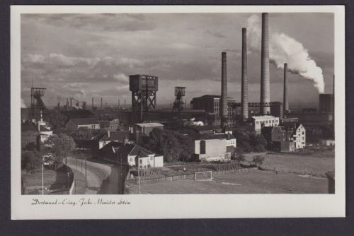 Ansichtskarte Deutsches Reich Dortmund Eving Zeche Minister Stein Bergbau