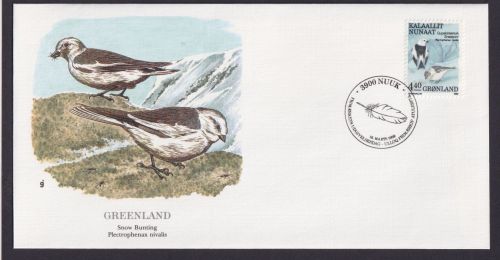 Greenland Grönland Fauna Tiere Vögel Schneeammer schöner Künstler Brief