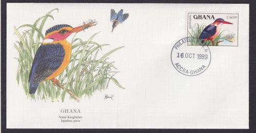 Ghana Westafrika Fauna Tiere Natal Eisvogel schöner Künstler Brief