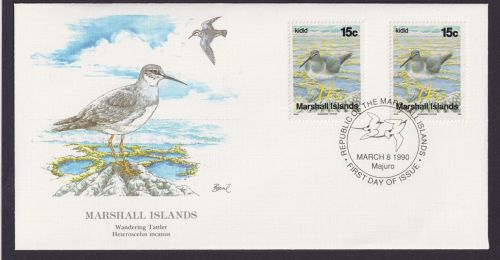 Marshall Islands Ozeanie Fauna Vögel Wasserläufer schöner Künstler Brief