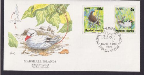 Marshall Islands Ozeanien Fauna Tiere Vögel Schwimmfüssler schöner KünstlerBrief