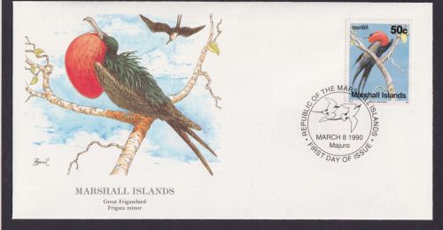 Marshall Islands Ozeanien Fauna Tiere Fregattvogel schöner Künstler Brief