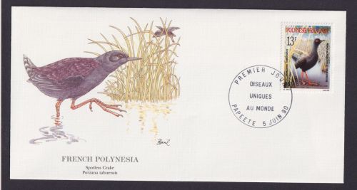 Französisch Polynesien French Polynesia Südpacific Fauna Vogel Fleckenlose Ralle