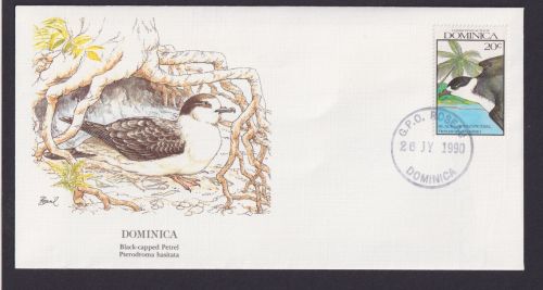 Dominica Karibik Fauna Schwatzhaubiger Sturmvogel schöner KünstlerBrief