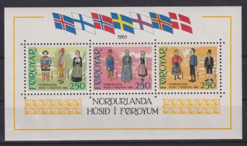 Briefmarken Dänemark Färöer Block 1 Luxus postfrisch MNH Kat.-Wert 10,00