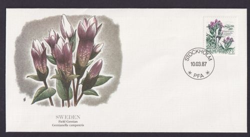 Schweden Sweden Flors Feldenzian schöner Künstler Brief