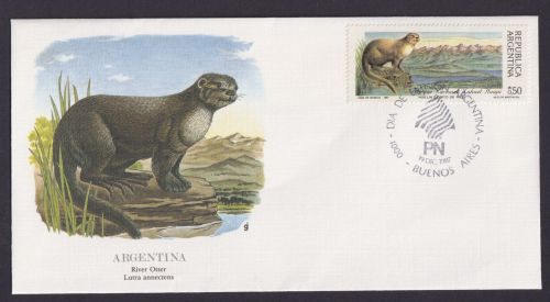 Argentinien Fauna Tiere Wiesel Otter schöner Künstler Brief