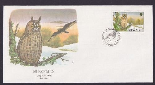 Ile of Man Fauna Tiere Vögel WWaldohreule schöner Künstler Brief