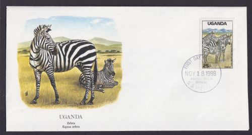 Uganda Ostafrika Fauna Zebra schöner Künstler Brief