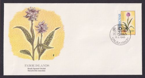 Faroer Dänische Krone Inselgruppe Flora Orchide schöner KünstlerBrief