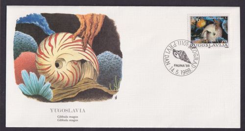 Yugoslawija Jugoslawien Fauna Muschel Gibbula Magnus schöner Künstler Brief