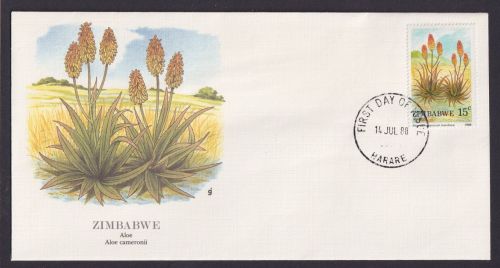 Zimbabwe Afrika Flora Aloe Cameronii schöner Künstler Brief