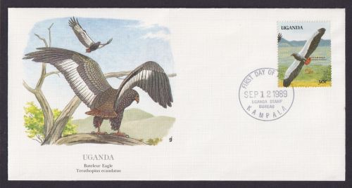 Uganda Ostafrika Fauna Bateleur Adler schöner Künstler Brief