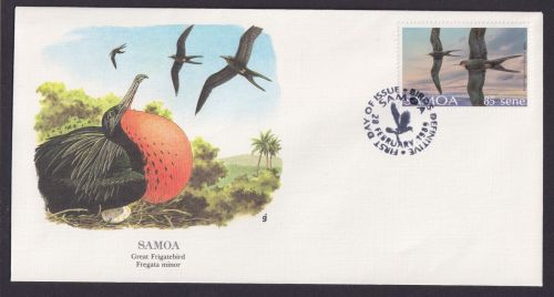Samoa Ozeanien Polynesien Fauna Fregattvogel schöner Künstler Brief