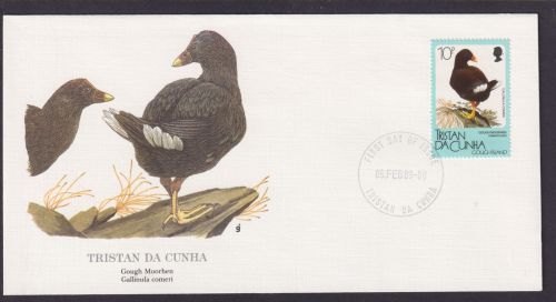 Tristan Da Cunha Atlantischer Ozean Inselguppe Fauna Vögel Gaugh Moorhuhn Brief