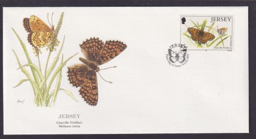 Jersey Britische Kanalinsel Fauna Schmetterling Perlmutterfalter Künstler Brief