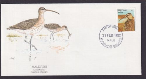 Malediven Südasien Fauna Brachvögel schöner Künstler Brief