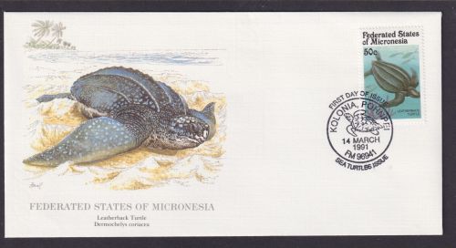 Federated States of Micronesia Ozeanien Fauna Lederschildkröte Künstler Brief