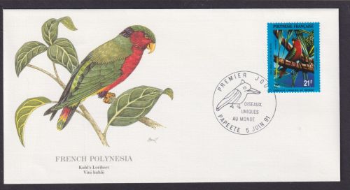 Polynesien Ozeanien Inselgruppe Fauna Vögel Kuhls Lori Papagei Künstler Brief