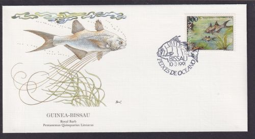 Guinea Bissau Westafrika Fauna Fische Königsbarde schöner Künstler Brief